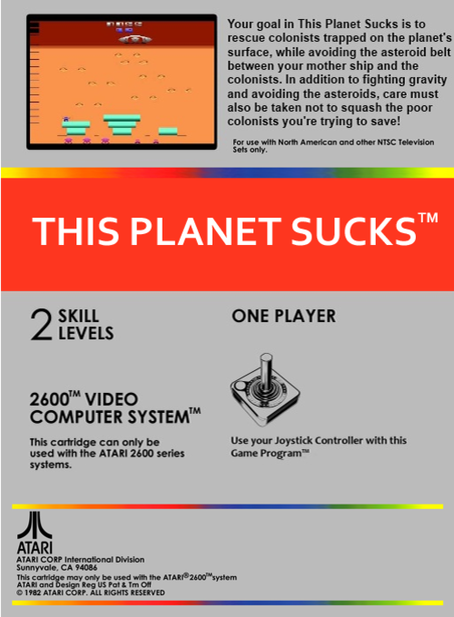 This Planet Sucks! (Homebrew) — Box back